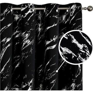 Silver Foiled Blackout Curtains Bedroom, Thermal 2 Panels, 52W x 45L in